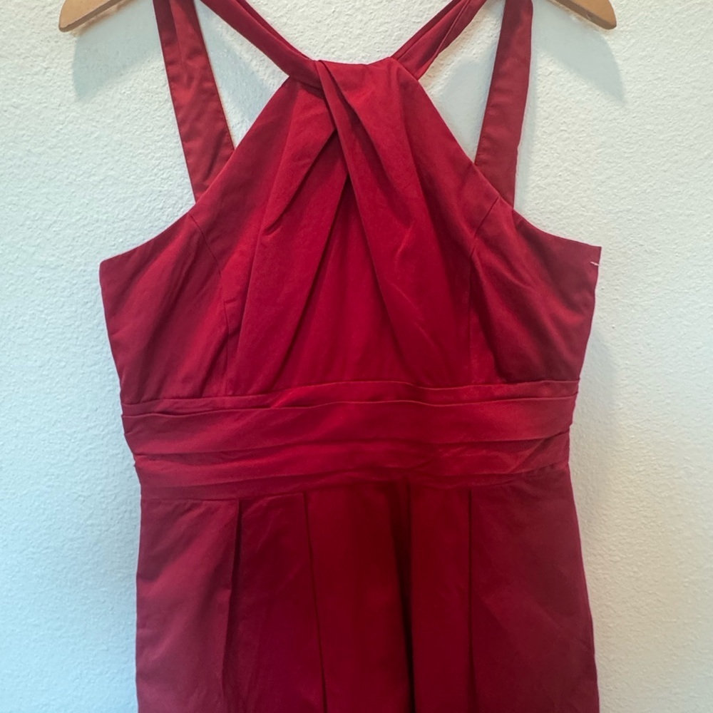 David's Bridal Strapless Red Dress - Picture 2 of 6